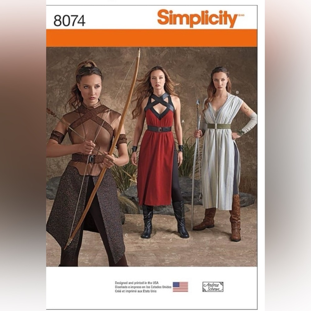 Plus SZ Simplicity 8074 Warrior Costume Sewing Pattern Plus Size 14–22  Cosplay